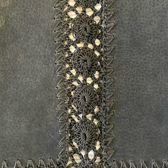 IDI Y2K Bohemian Suede Leather Crotchet Black Button Up Jacket size M - Picture 8 of 10